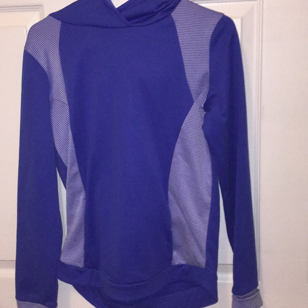 girls blue striped sweatshirt